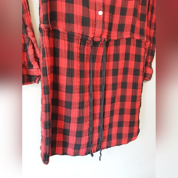 Gap Buffalo Plaid Shirt Dress w/ Waist Tie - Picture 3 of 6